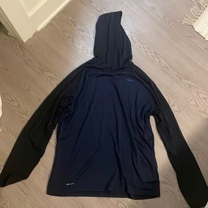 Nike Dri-Fit long sleeve lightweight hoodie. Navy blue. XL.